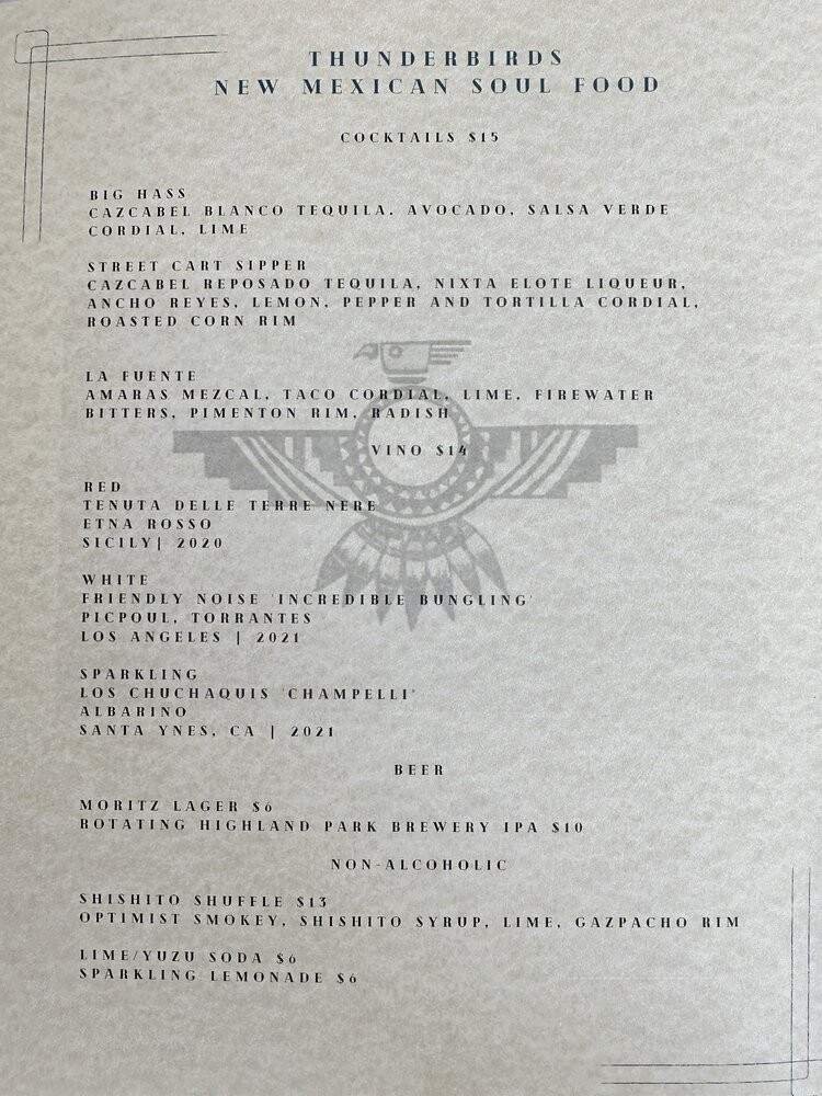 Menu page 1