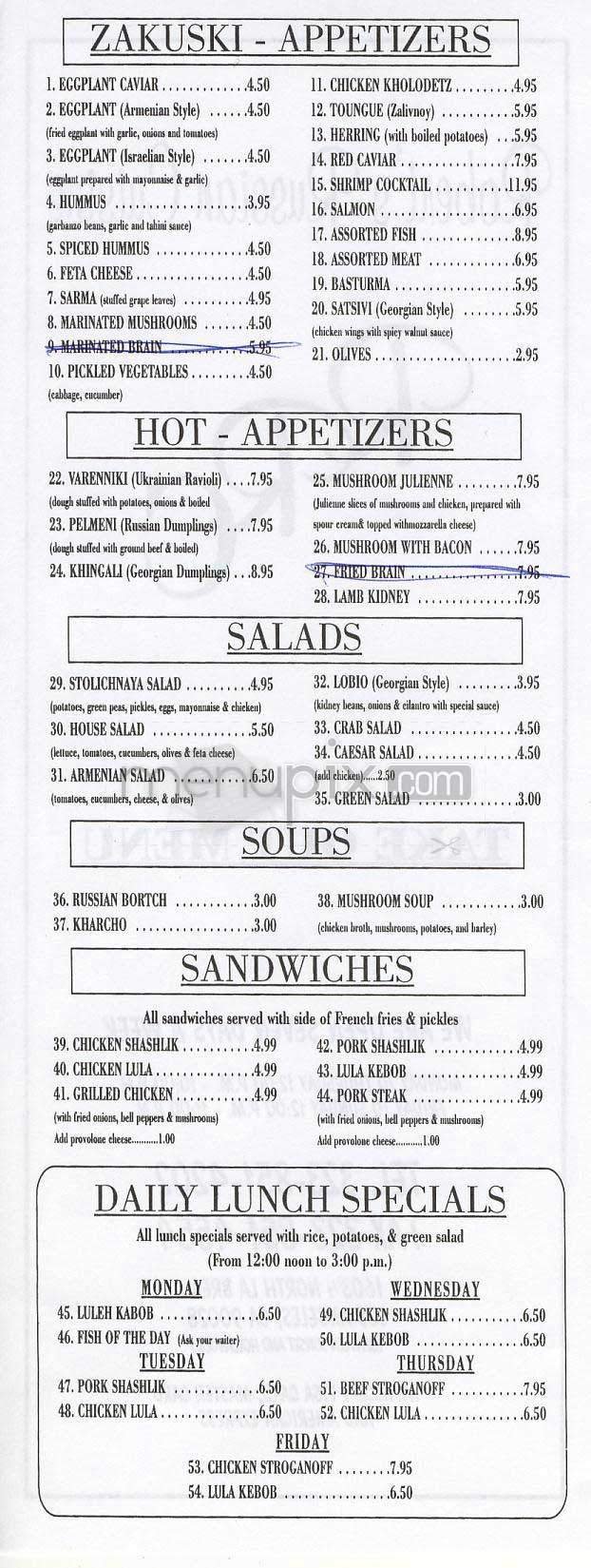 Menu page 2