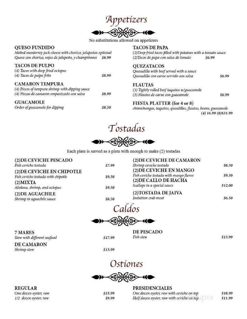 Menu page 1