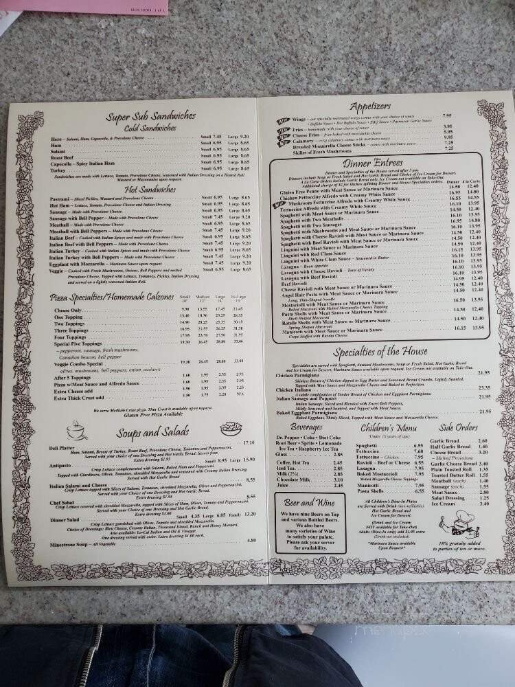 Menu page 1