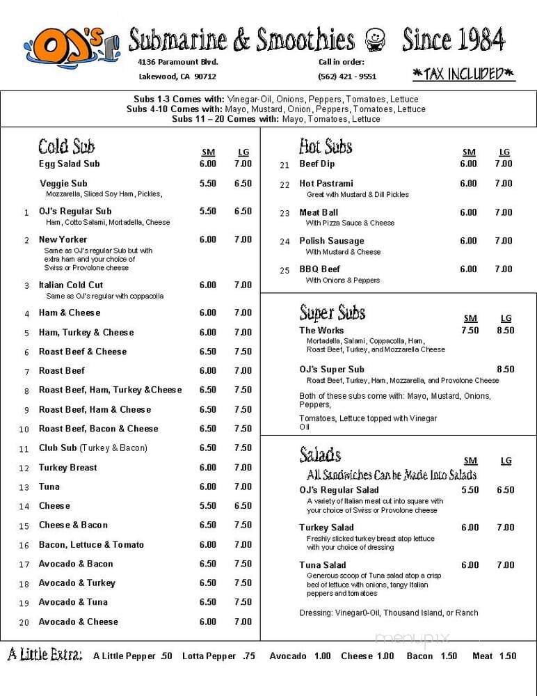 Menu page 9
