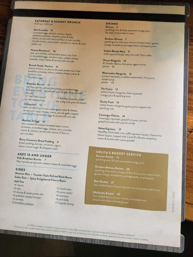 Menu page 1