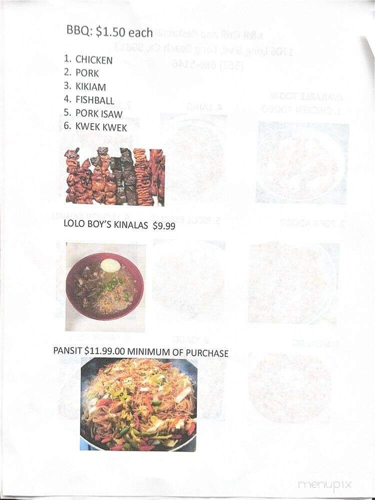 Menu page 1