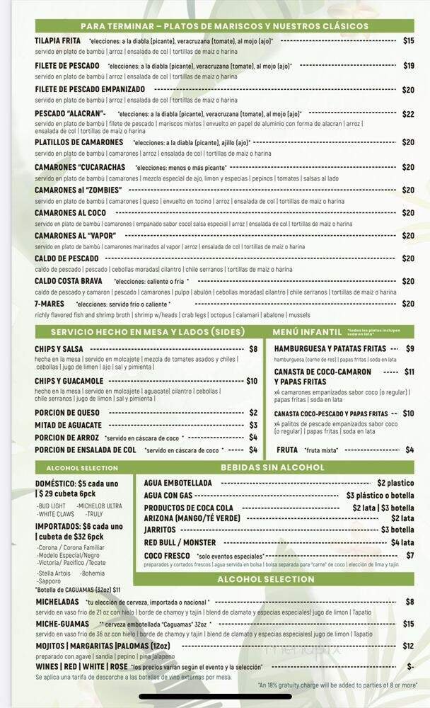 Menu page 1
