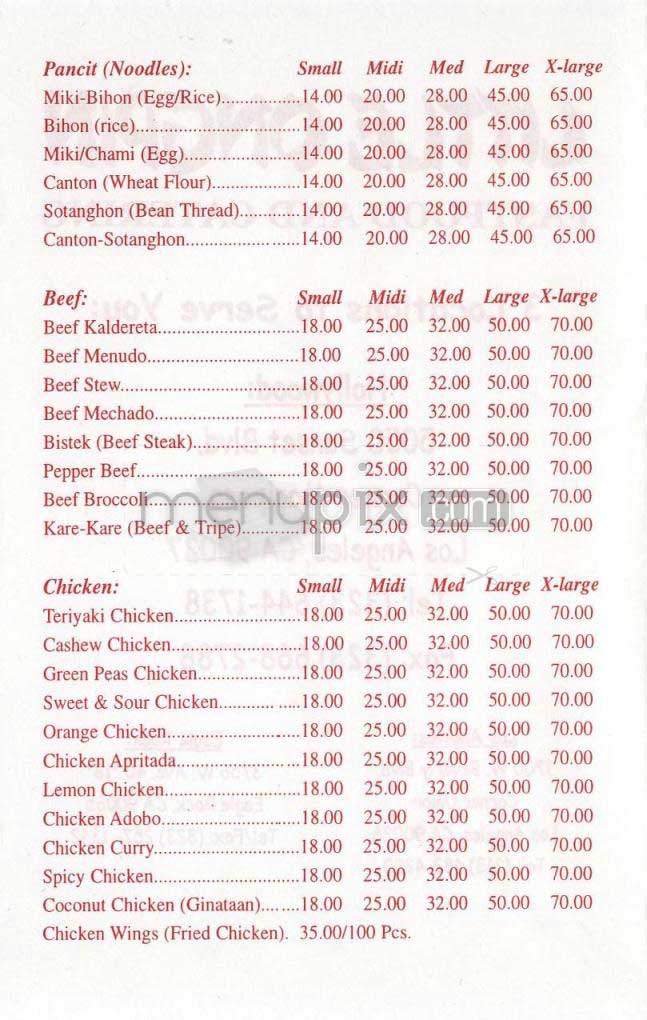 Menu page 2