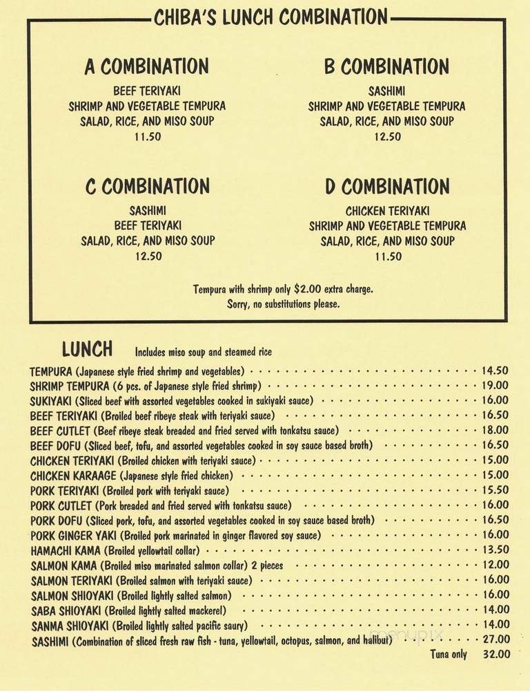 Menu page 1