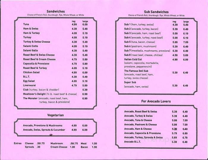 Menu page 1