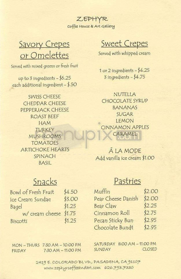 Menu page 1