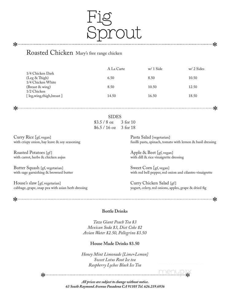 Menu page 1