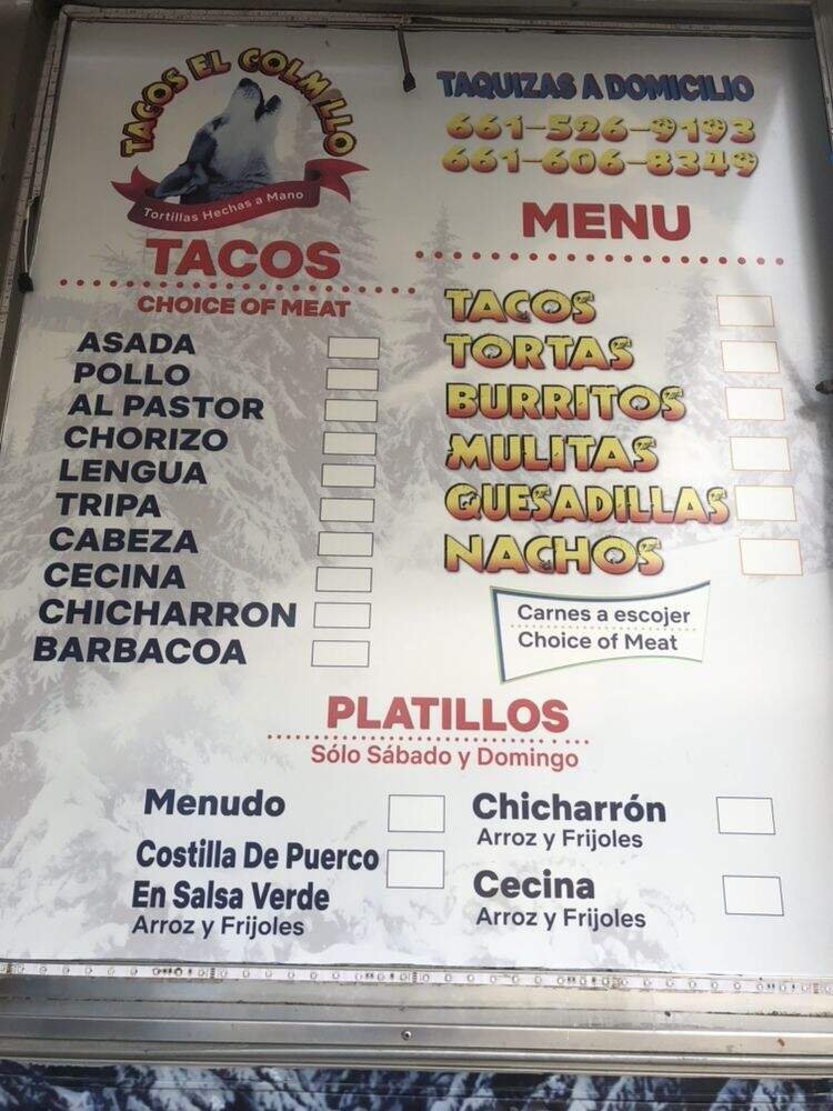Menu page 1