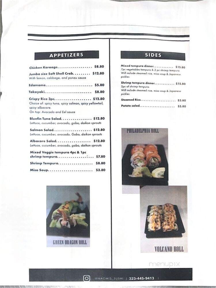 Menu page 1