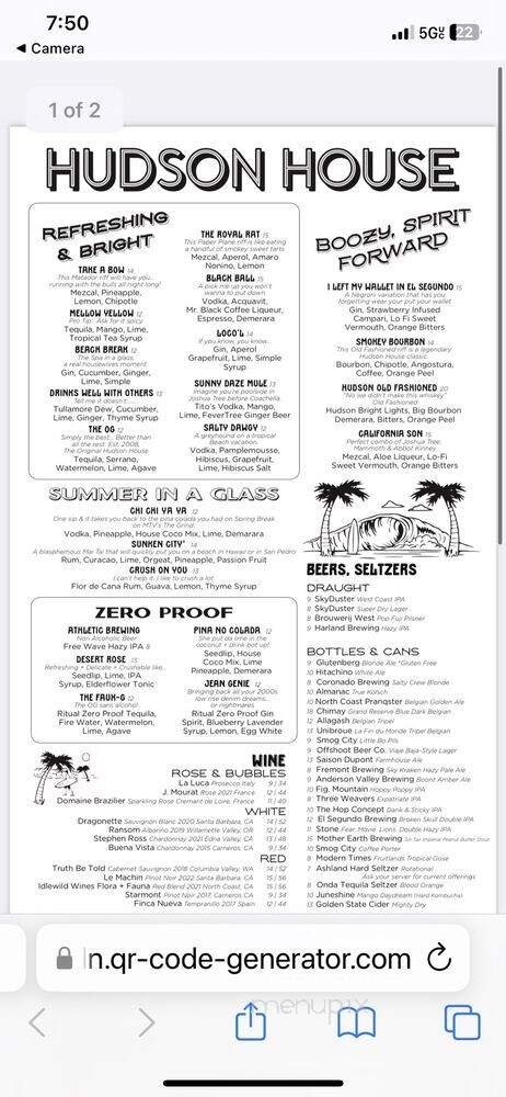 Menu page 1