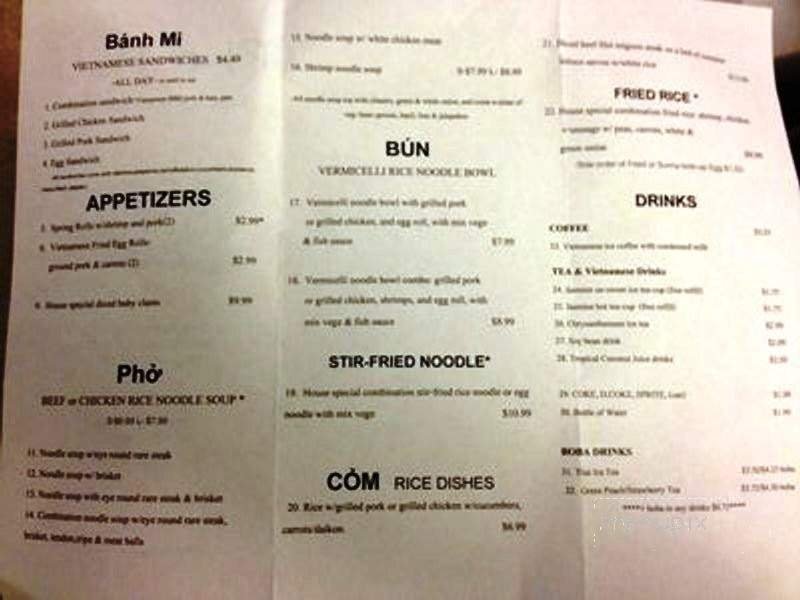 Menu page 1