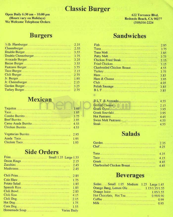 Menu page 1