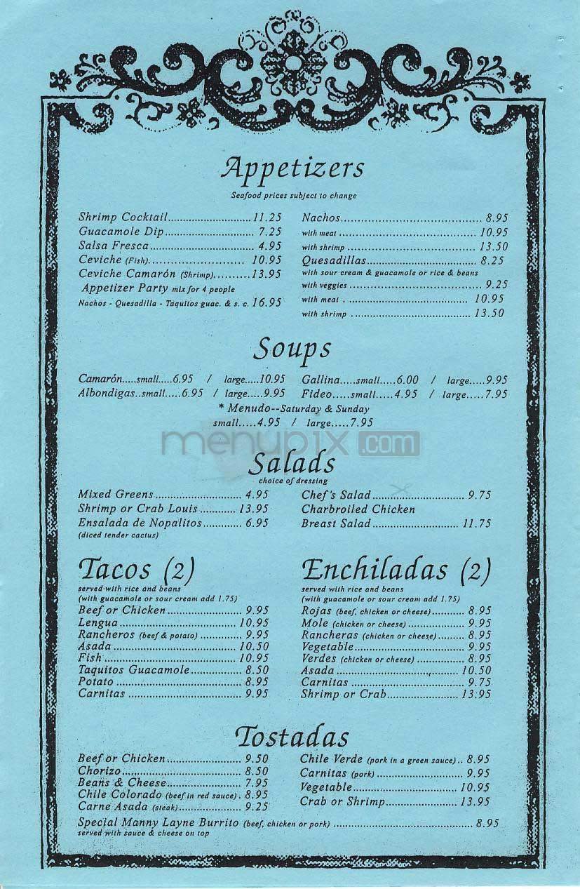 Menu page 1
