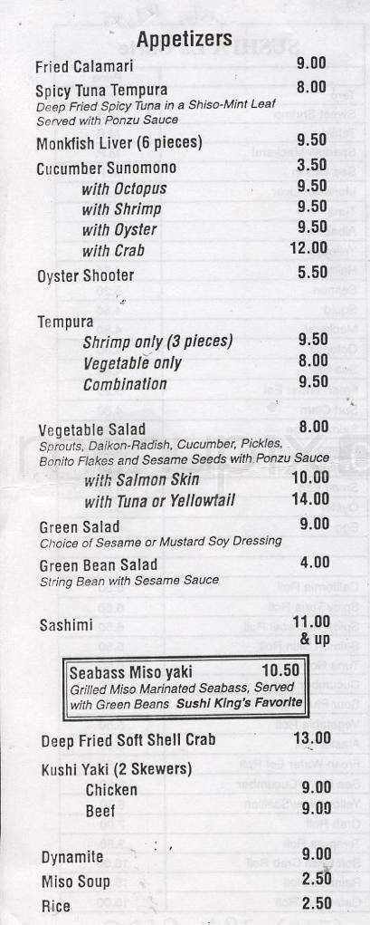 Menu page 1