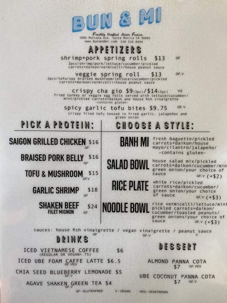 Menu page 1