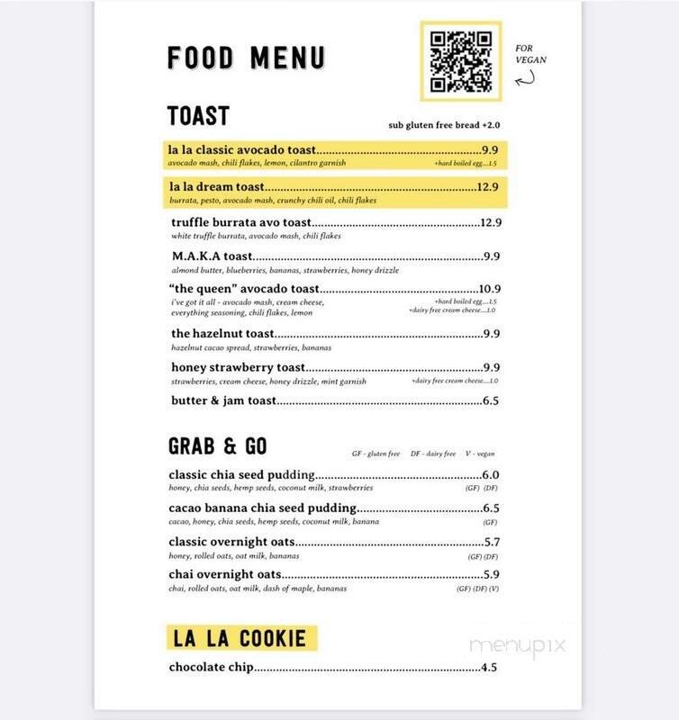Menu page 1