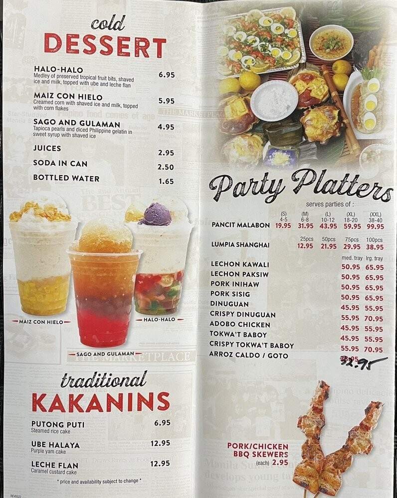 Menu page 1