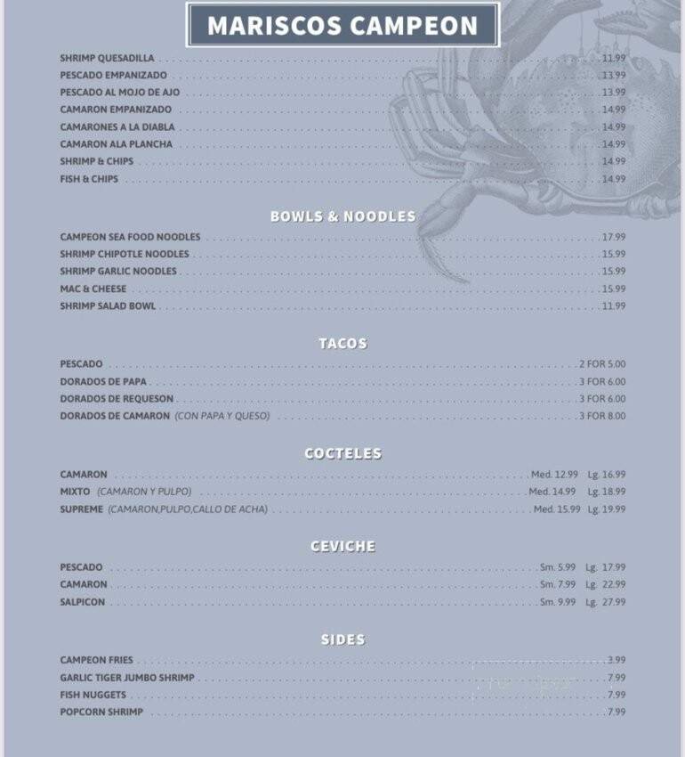 Menu page 1