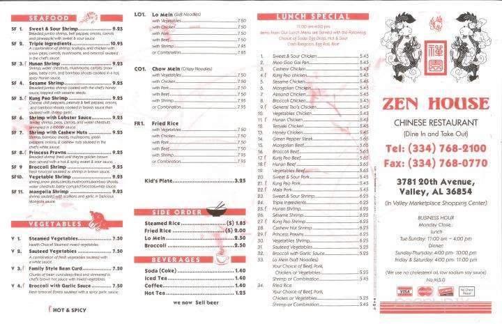 Menu page 1