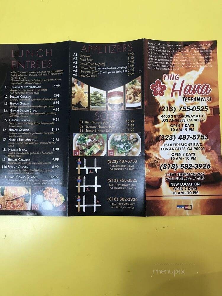 Menu page 1