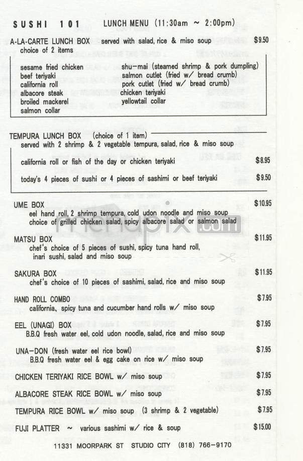 Menu page 1