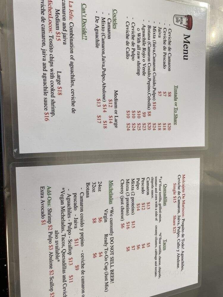 Menu page 1
