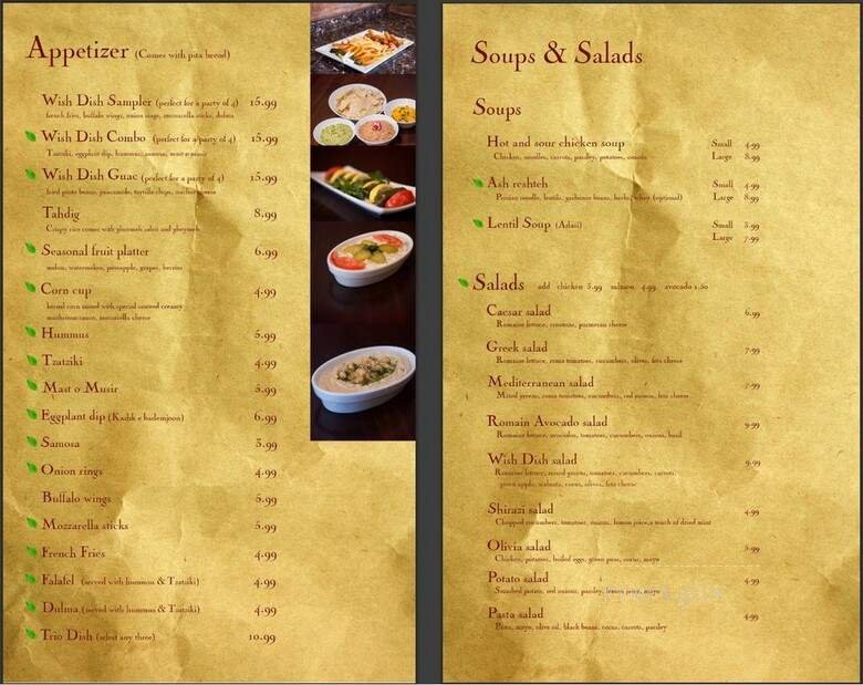 Menu page 1