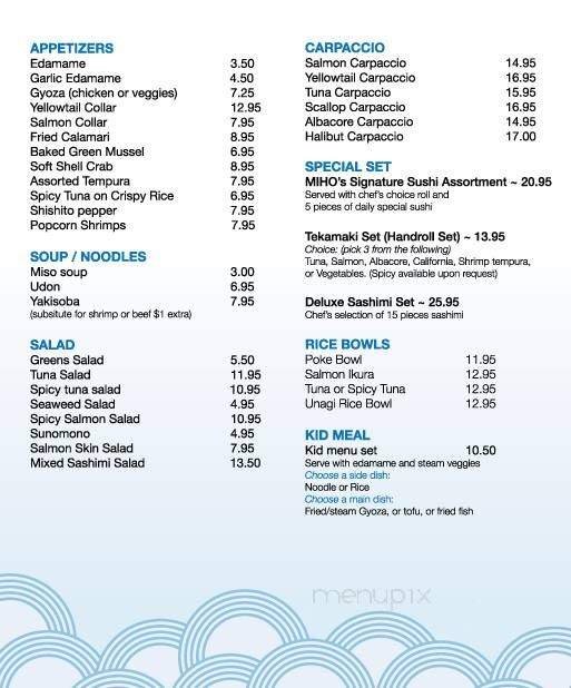 Menu page 1