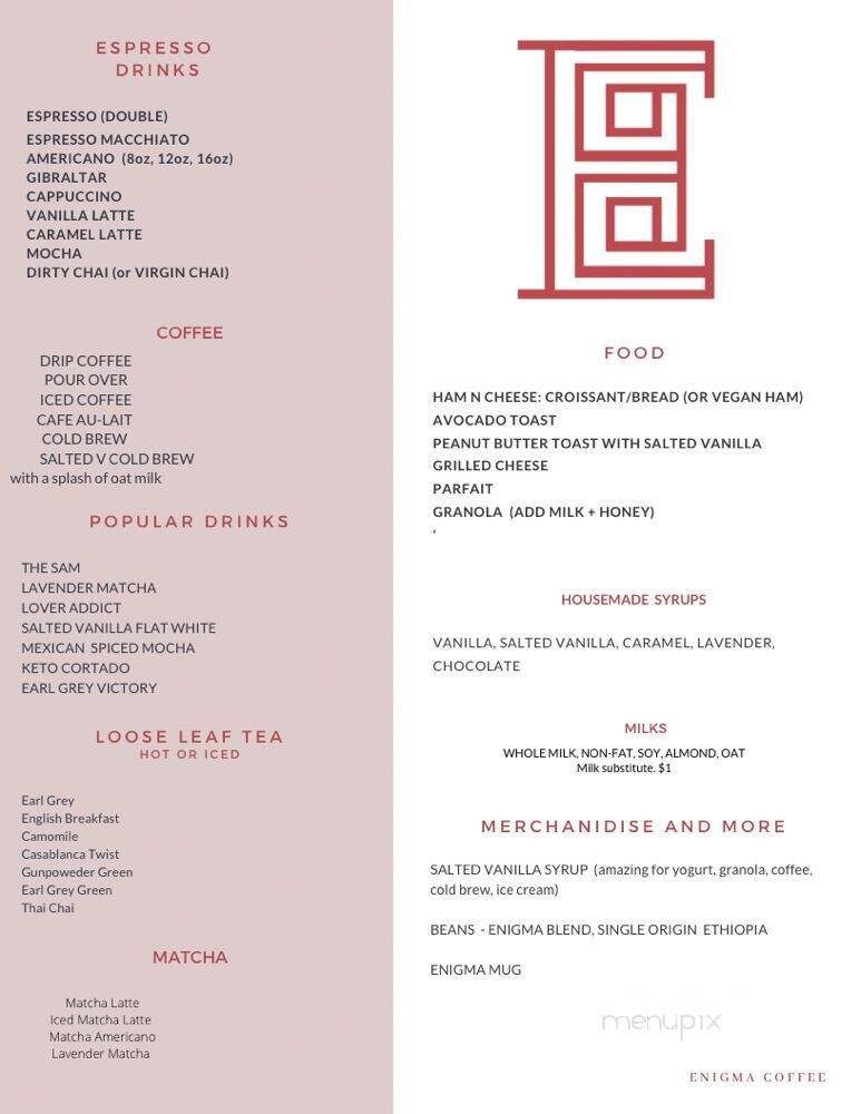 Menu page 1