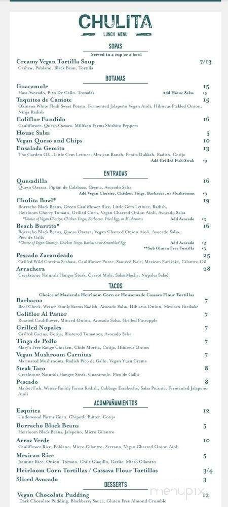 Menu page 1
