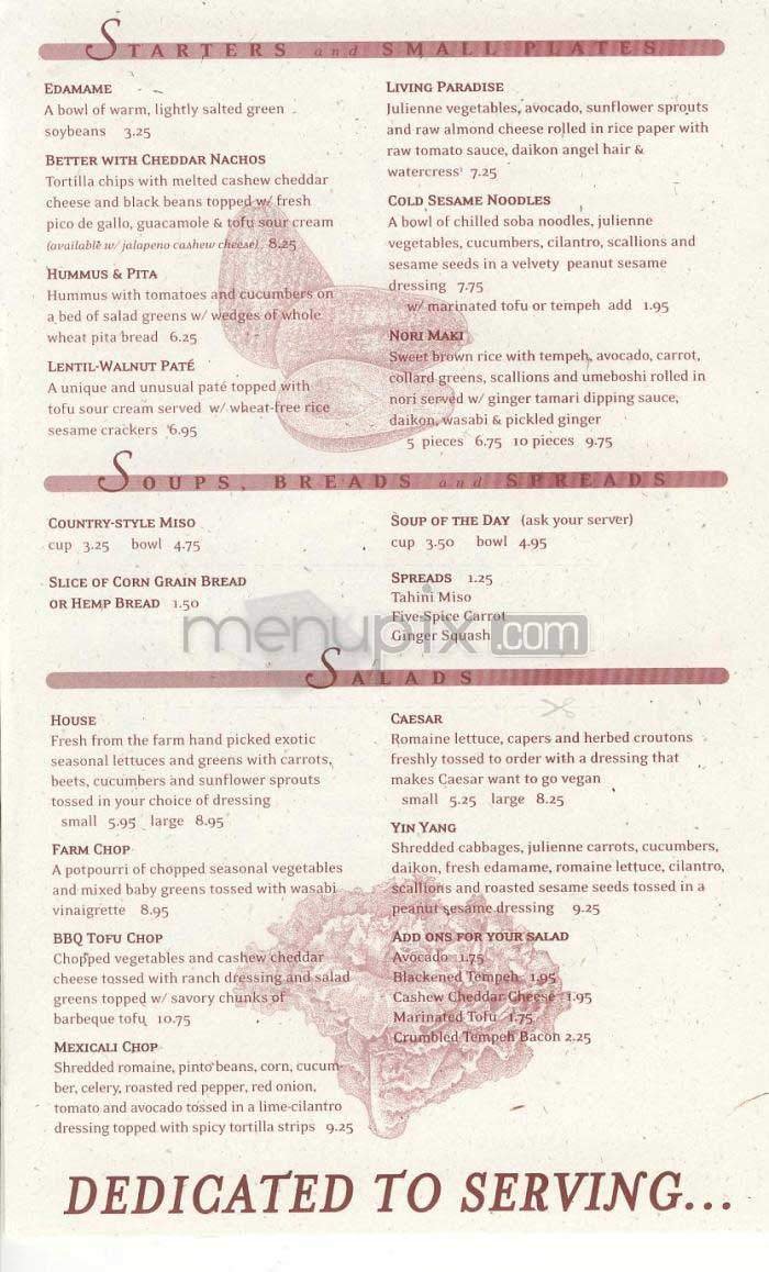 Menu page 1