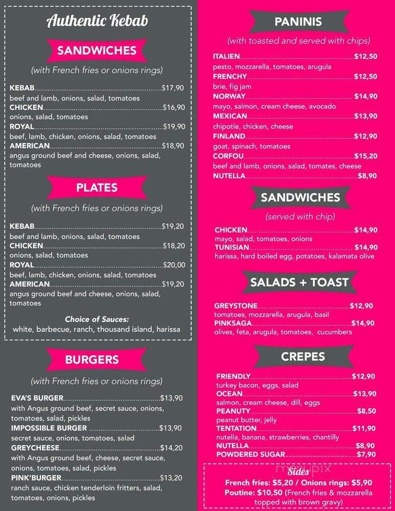 Menu page 1