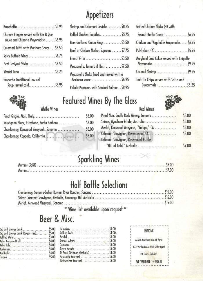 Menu page 1