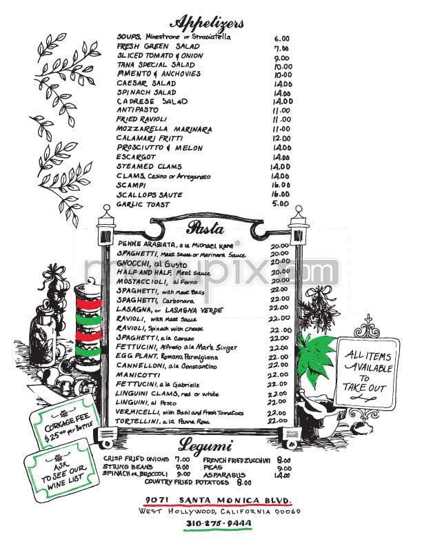 Menu page 1