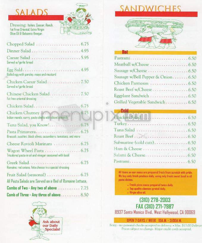 Menu page 2