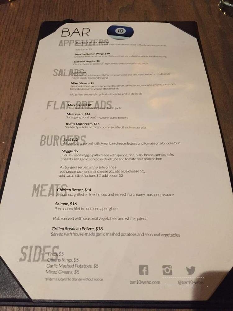 Menu page 1