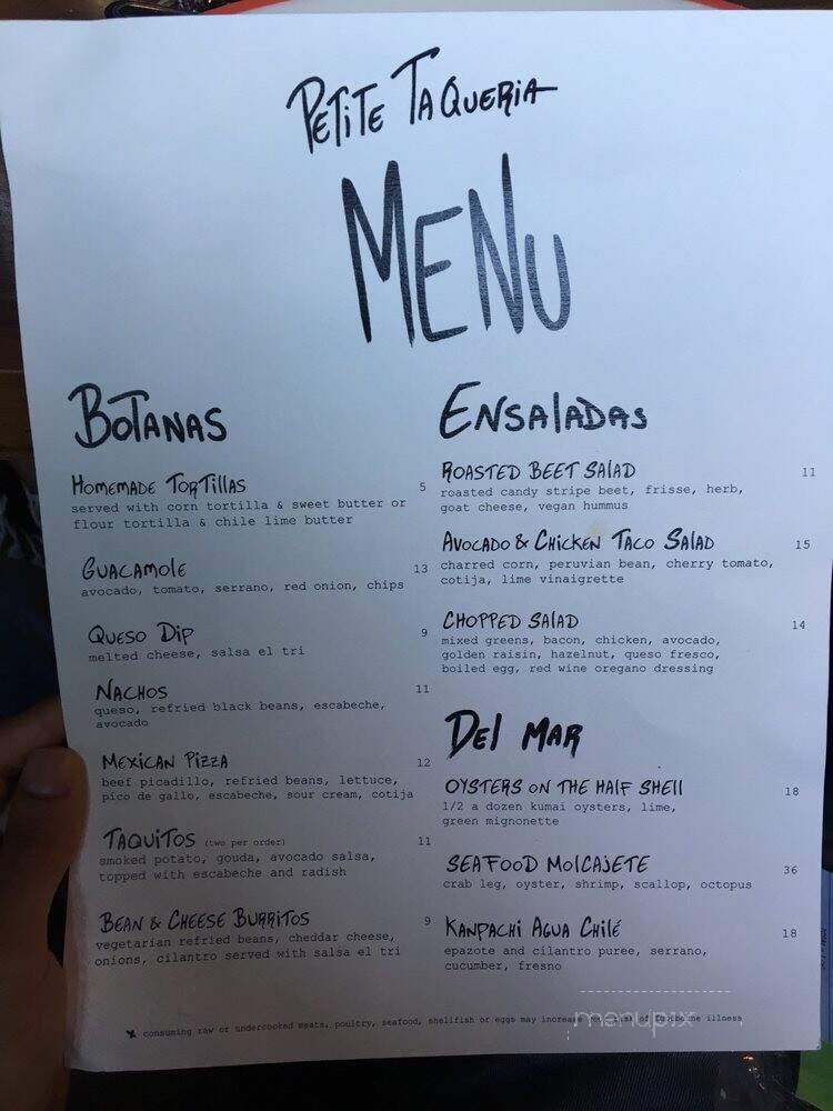 Menu page 1