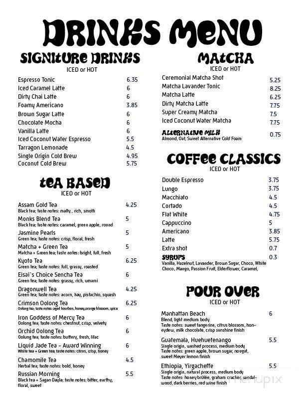 Menu page 1