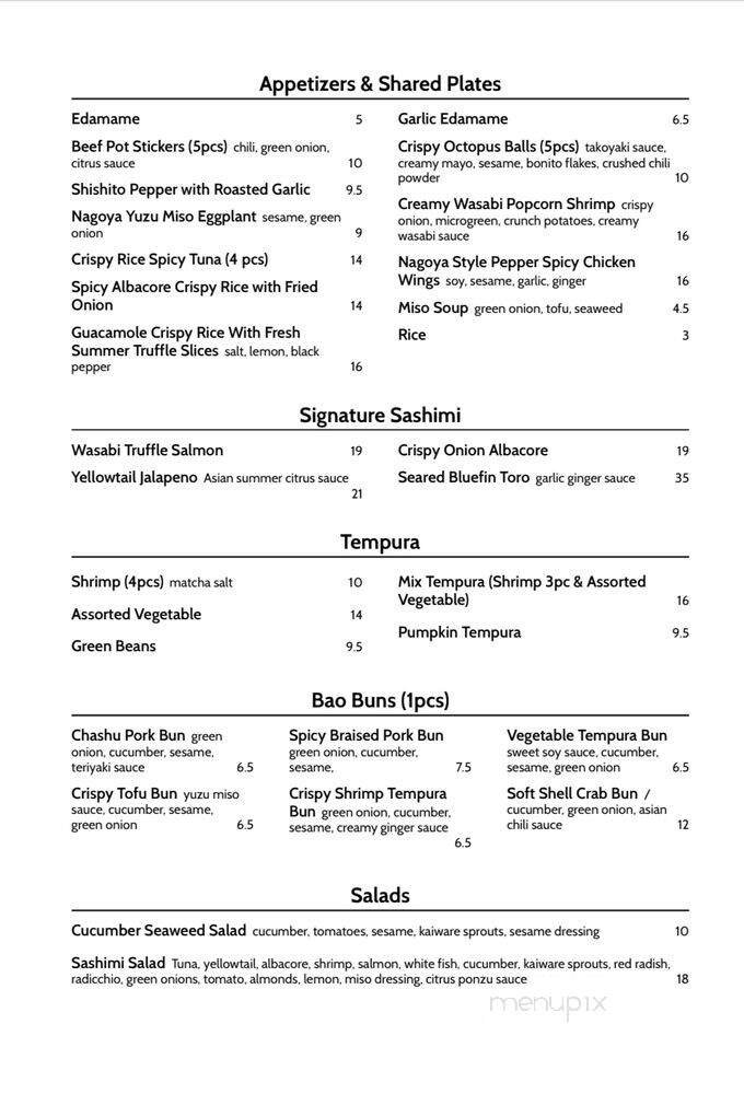 Menu page 1