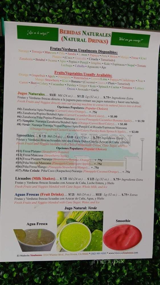 Menu page 1