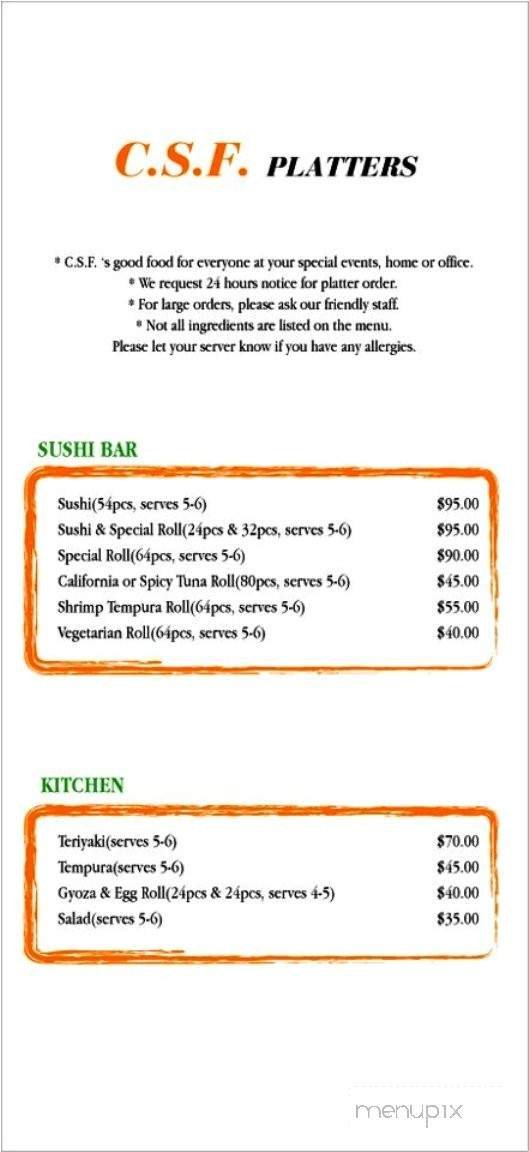 Menu page 1