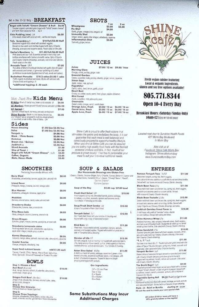 Menu page 1
