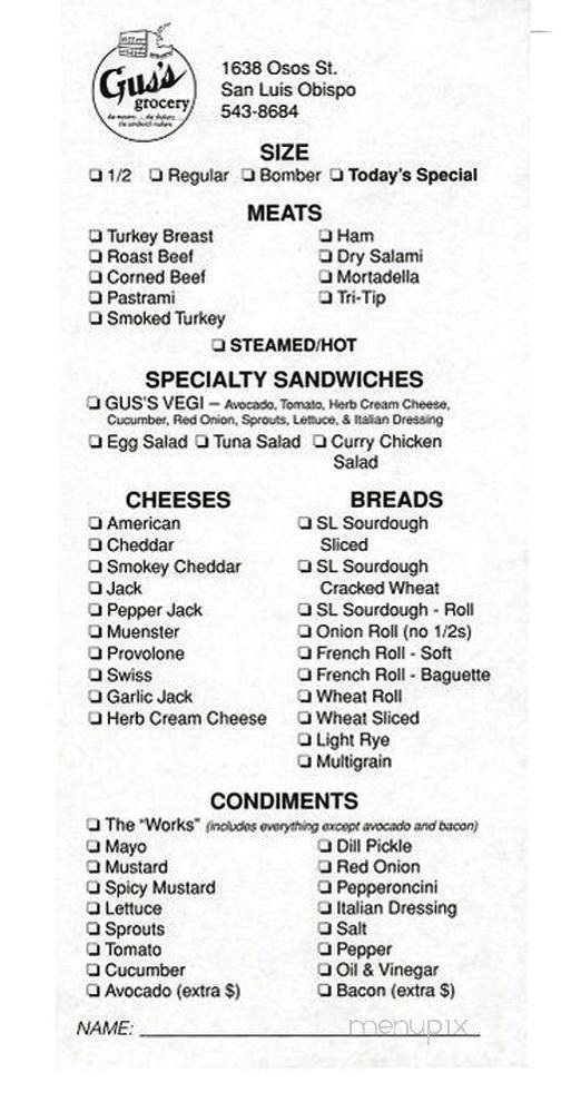 Menu page 3