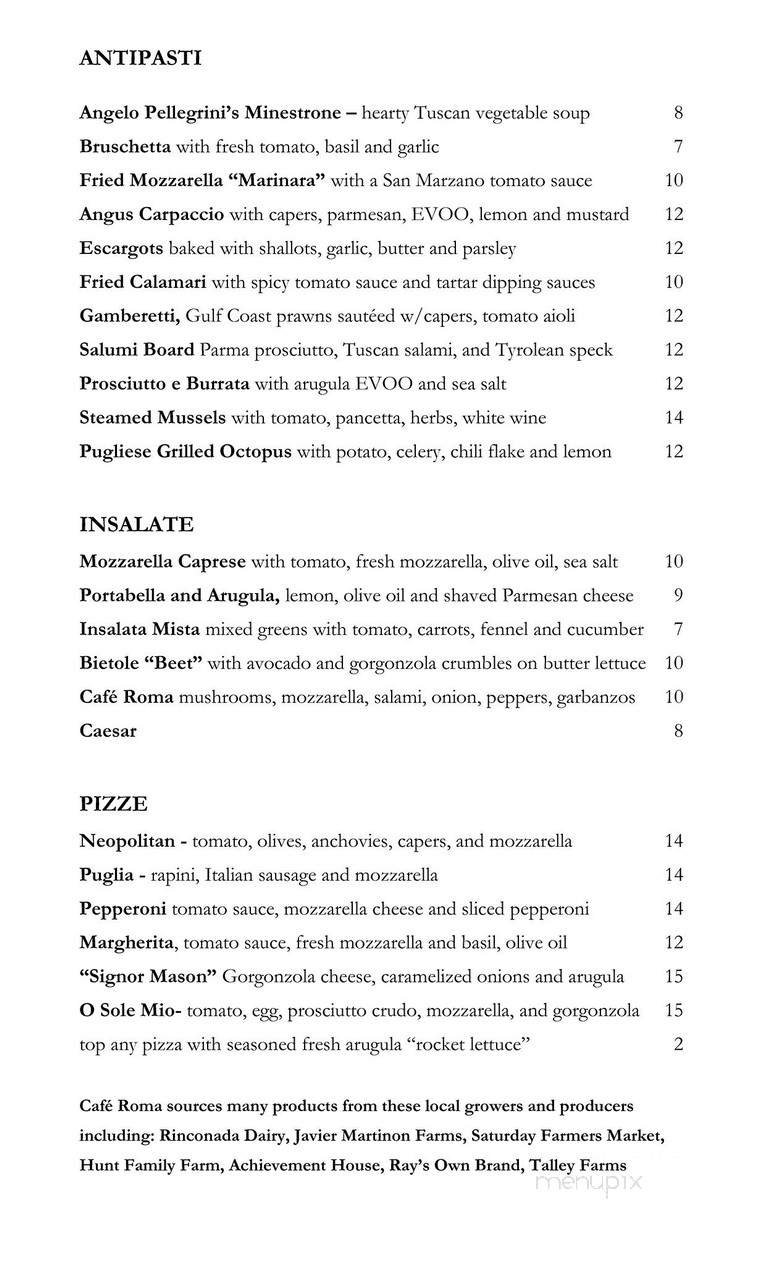 Menu page 1