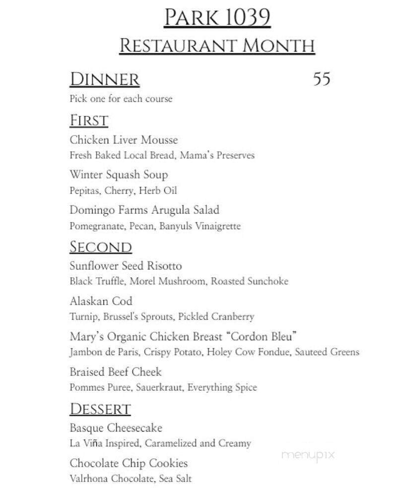 Menu page 1