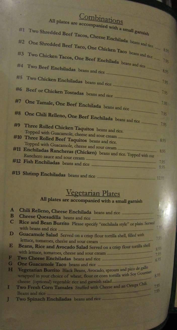 Menu page 1