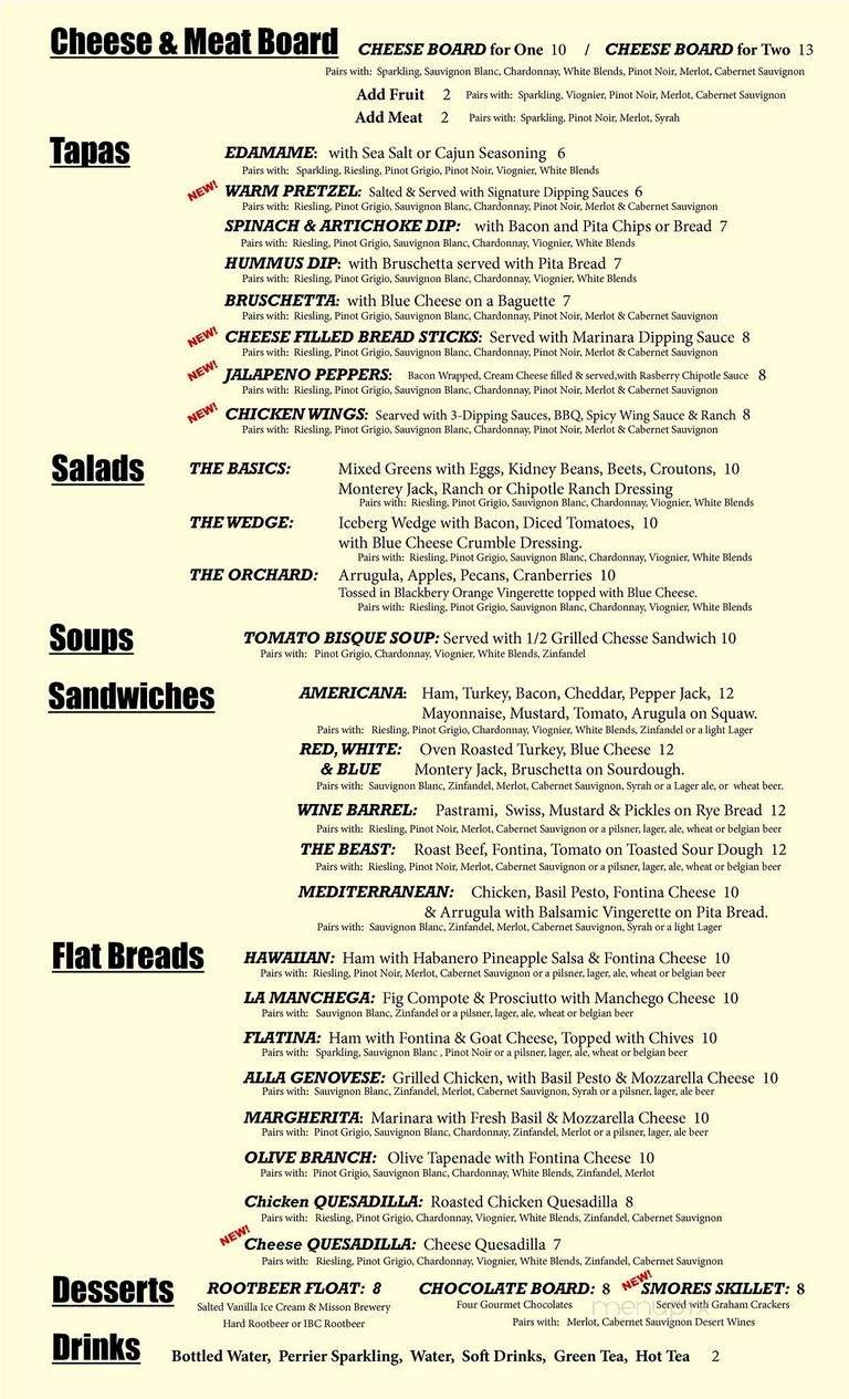 Menu page 1