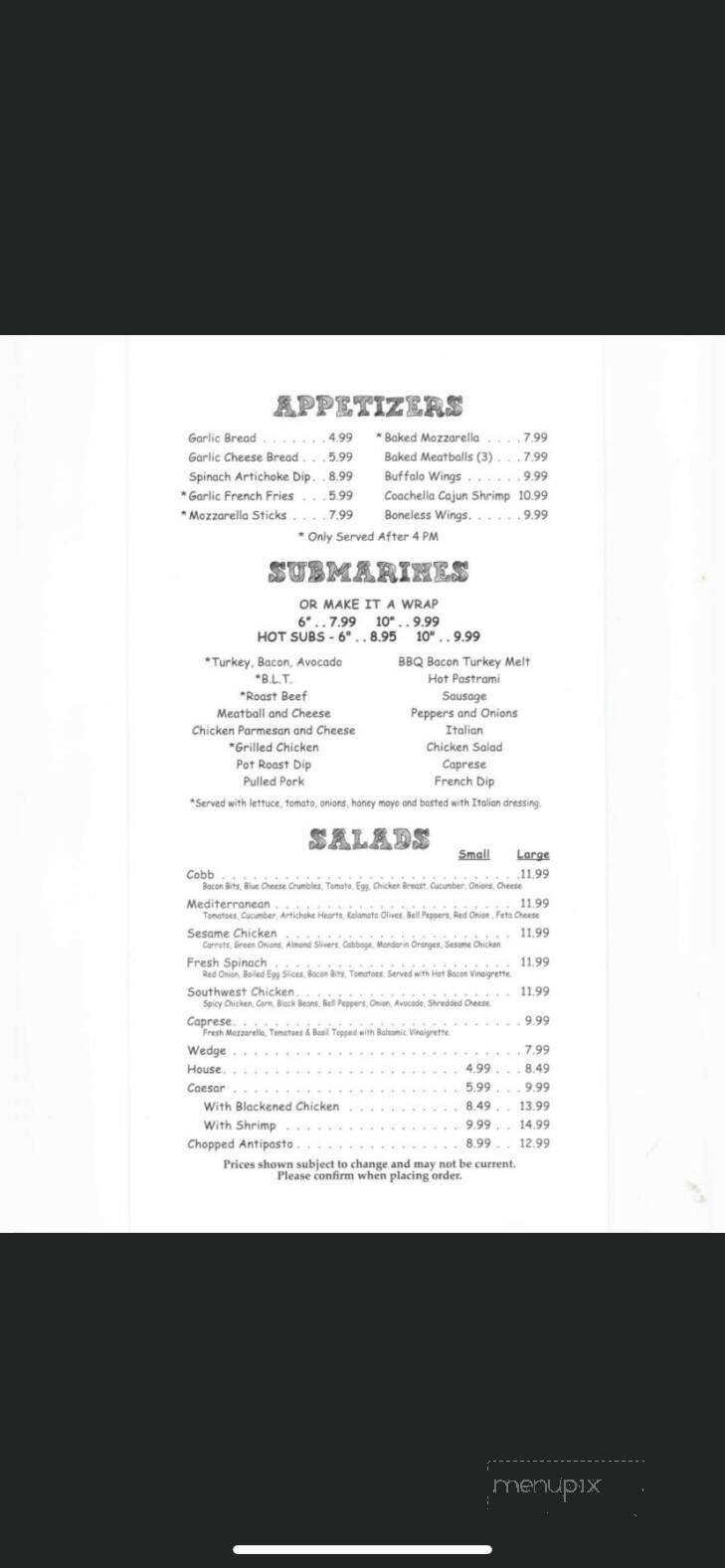 Menu page 1